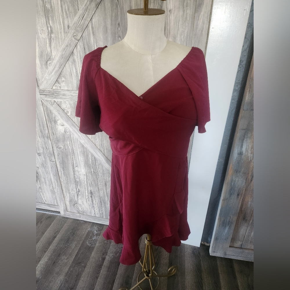 Dokotoo Elegant Burgundy Dress